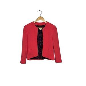 Aritzia Wilfred Women's Size 0 Long Sleeve Exquis Crepe Open Front Blazer Coral